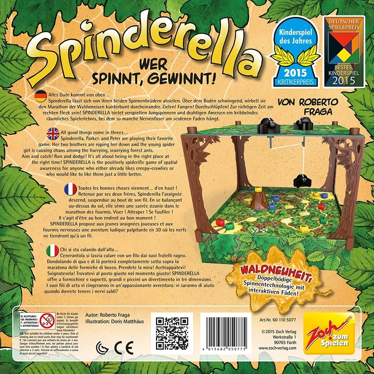 Zoch 601105077 - Spinderella - Kinderspiel des Jahres 2015 - kindgerechtes Wettlaufspiel in unterschiedlichen Schwierigkeitsstufen, für Kinder ab 6 Jahren – Bild 2