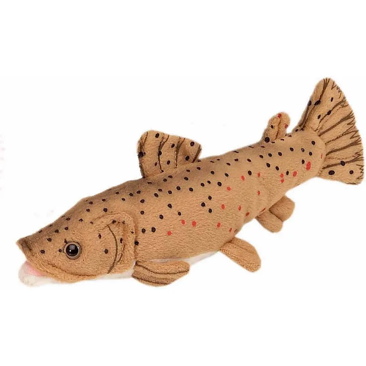 Bauer Spielwaren 'Blickfänger' Bachforelle Plüschtier: Naturgetreues Kuscheltier, extraweich, ideal auch als Geschenk, 25 cm, beige (14058)