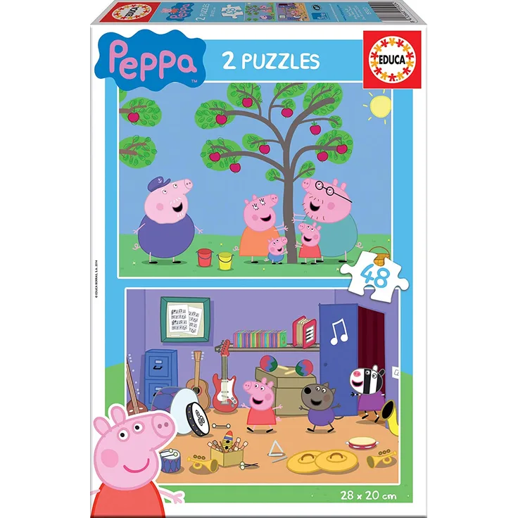 Educa 15920 Pig Peppa Wutz 2 Puzzle, 48 Teile, bunt