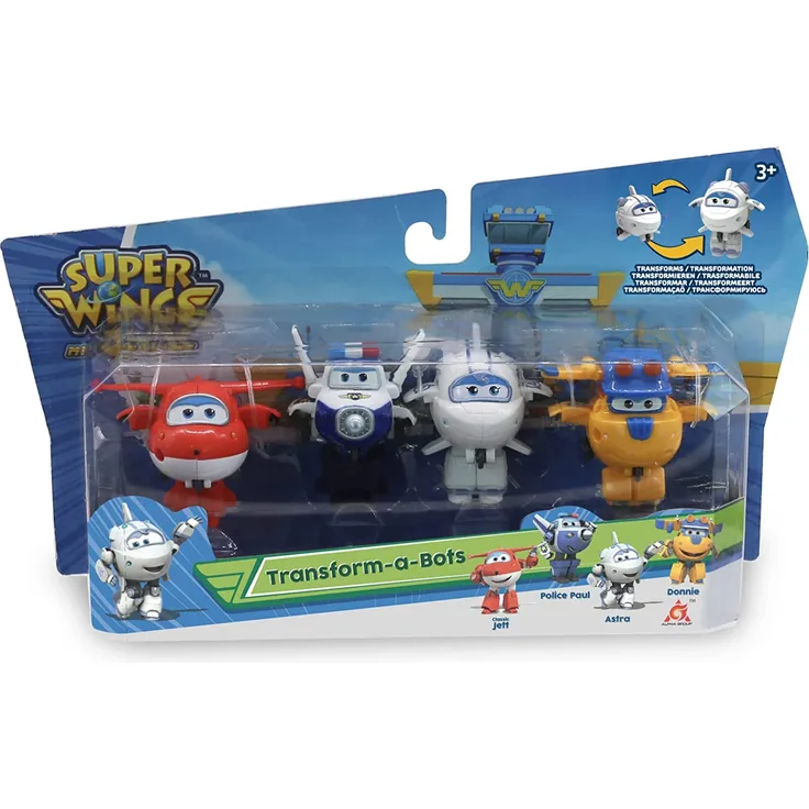 Super Wings - Flugzeuge Jett, Paul, Astra & Donnie Set Mini Transform
