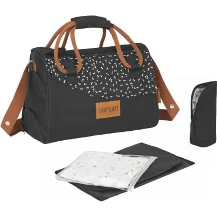 Badabulle Wickeltasche Pocketstyle Kamelfarben und Schwarz
