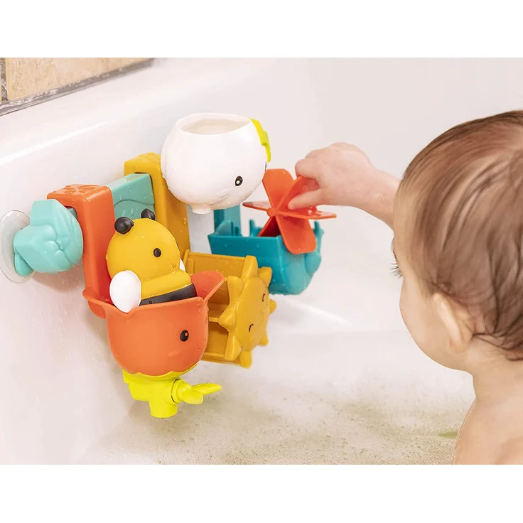 Battat Badewannen Spielzeug mit Saugnäpfen, Wasserrad, Spritztier – Badespielzeug Baby Wasserspielzeug für Badezimmer für Kinder und Babys ab 1 Jahr – Bild 2