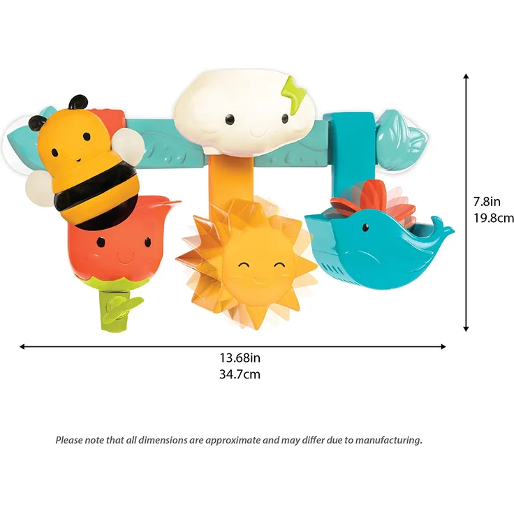 Battat Badewannen Spielzeug mit Saugnäpfen, Wasserrad, Spritztier – Badespielzeug Baby Wasserspielzeug für Badezimmer für Kinder und Babys ab 1 Jahr – Bild 4