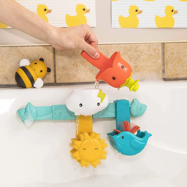 Battat Badewannen Spielzeug mit Saugnäpfen, Wasserrad, Spritztier – Badespielzeug Baby Wasserspielzeug für Badezimmer für Kinder und Babys ab 1 Jahr – Bild 3