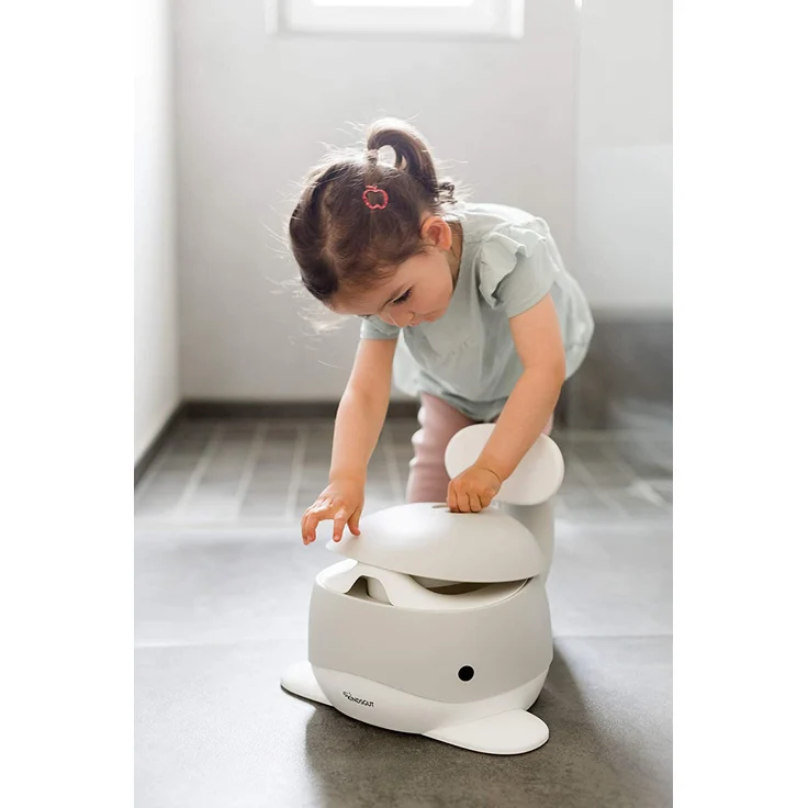 Kindsgut Kinder-Töpfchen, Babytopf WC/Klo, kinderfreundliches Wal-Design und dezente Farben, Toiletten-Training, Hellgrau – Bild 2