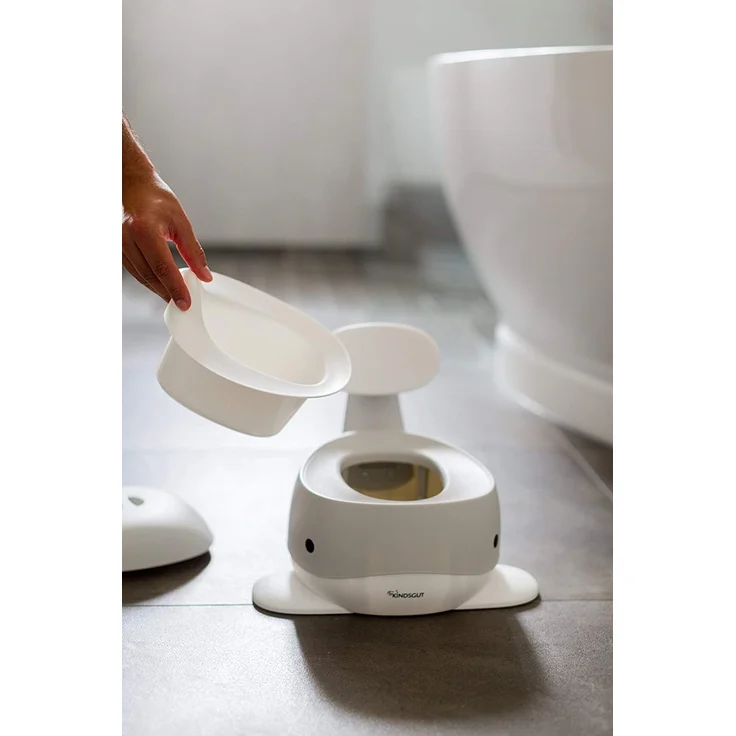Kindsgut Kinder-Töpfchen, Babytopf WC/Klo, kinderfreundliches Wal-Design und dezente Farben, Toiletten-Training, Hellgrau – Bild 3