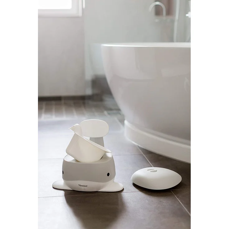 Kindsgut Kinder-Töpfchen, Babytopf WC/Klo, kinderfreundliches Wal-Design und dezente Farben, Toiletten-Training, Hellgrau – Bild 8