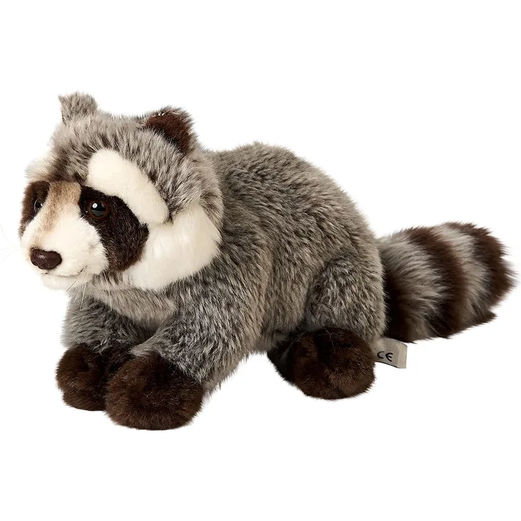 Uni-Toys - Waschbär - 23 cm (Länge) - Waldtier - Plüschtier, Kuscheltier, Weiß, braun, HW-79043