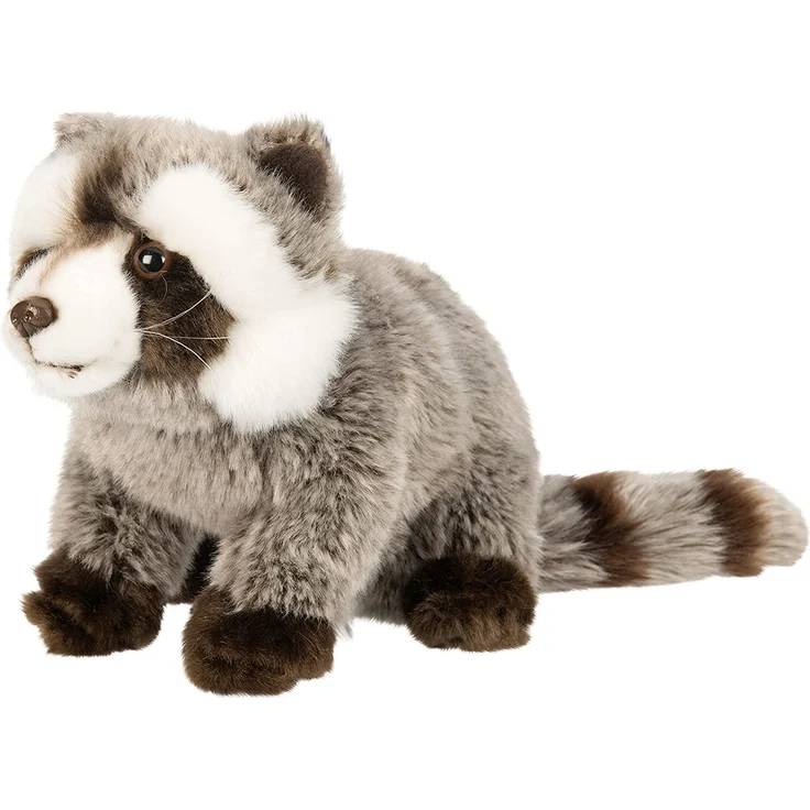 Uni-Toys - Waschbär - 23 cm (Länge) - Waldtier - Plüschtier, Kuscheltier, Weiß, braun, HW-79043 – Bild 4