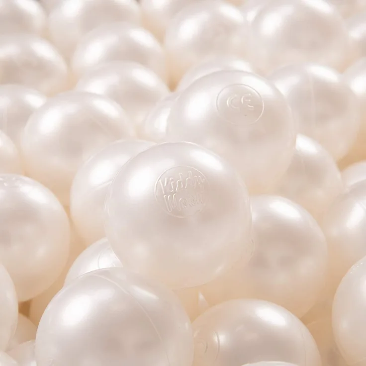 KiddyMoon 300 ∅ 7Cm Kinder Bälle Spielbälle Für Bällebad Baby Einfarbige Plastikbälle Made In EU, Perle