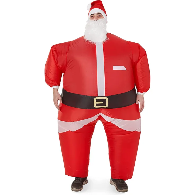 THE TWIDDLERS Aufblasbares Weihnachtsmann Kostüm für Erwachsene - Lustiges Weihnachtsoutfit für Partys
