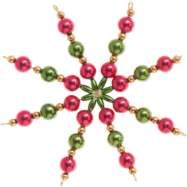 Perlenstern-Bastelset Classic 5er-Set 10cm Perlensterne Weihnachtssterne – Bild 1