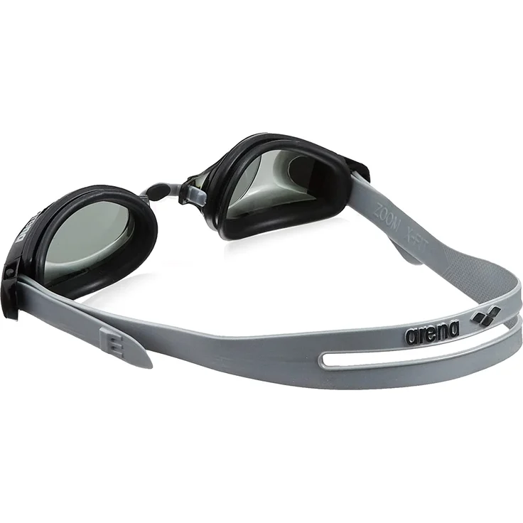 arena Unisex Training Freizeit Schwimmbrille Zoom X-Fit (UV-Schutz, Anti-Fog Beschichtung, Harte Gläser), Black-Smoke-Clear (55), One Size – Bild 4