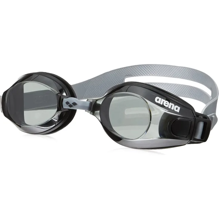 arena Unisex Training Freizeit Schwimmbrille Zoom X-Fit (UV-Schutz, Anti-Fog Beschichtung, Harte Gläser), Black-Smoke-Clear (55), One Size