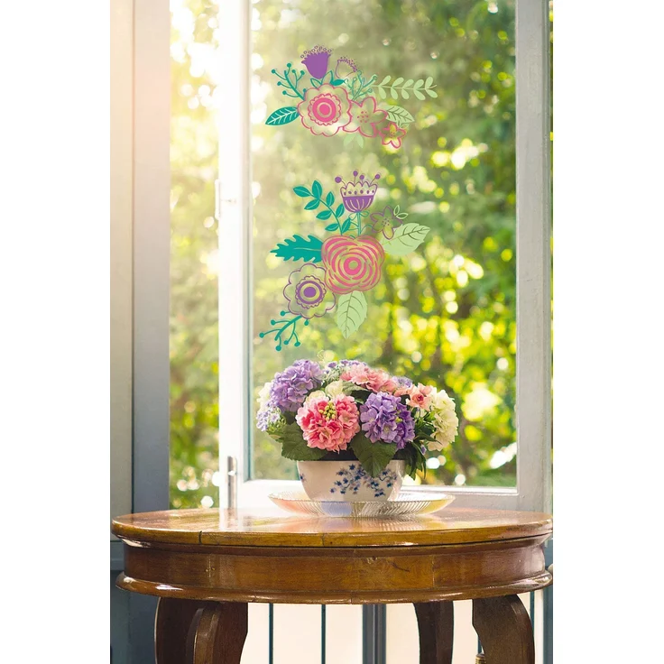 folia 39119 - Fensterbilder Vorlagen für die warme Jahreszeit, inkl. 8 Malvorlagen und 1 Kreidemarker – Bild 4