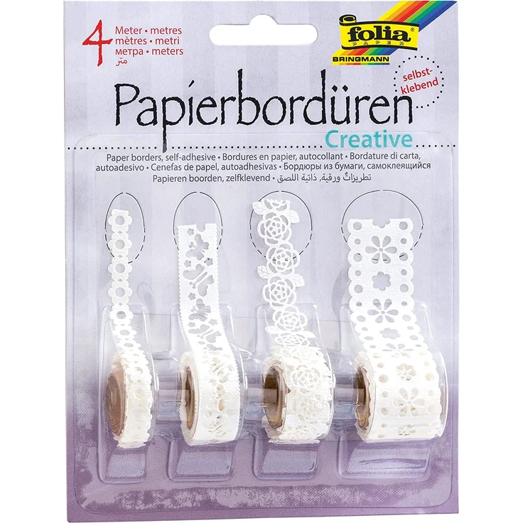folia 13802 Papierbordren Creative, selbstklebend, weiá – Bild 2