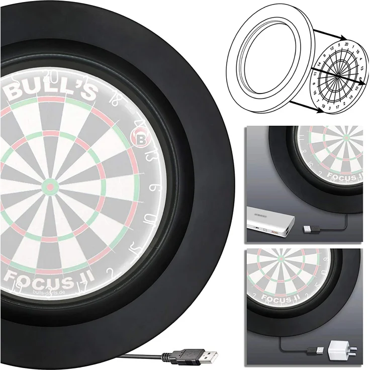 BULL'S Pro Dart Board Surround 1tlg. schwarz für Dartscheibe Dartboard – Bild 2