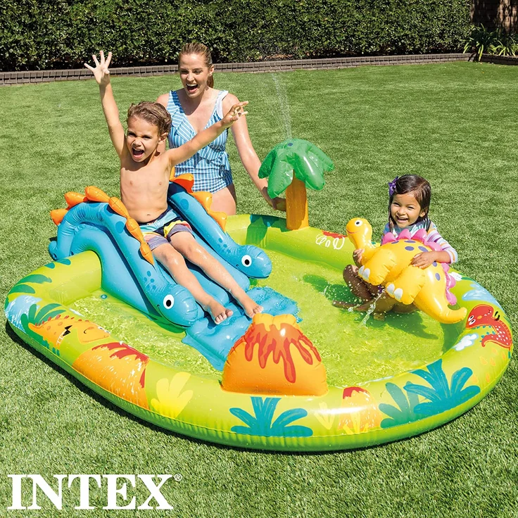 Aufblasbares Planschbecken für Kinder Intex 143 L Dinosaurier (191 x 152 x 58 cm) – Bild 2