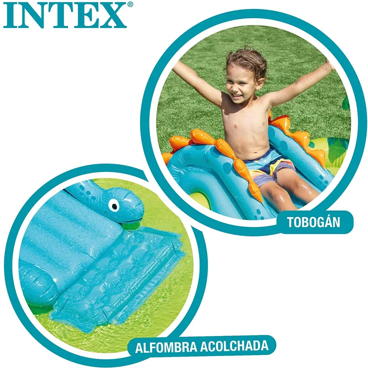 Aufblasbares Planschbecken für Kinder Intex 143 L Dinosaurier (191 x 152 x 58 cm) – Bild 3