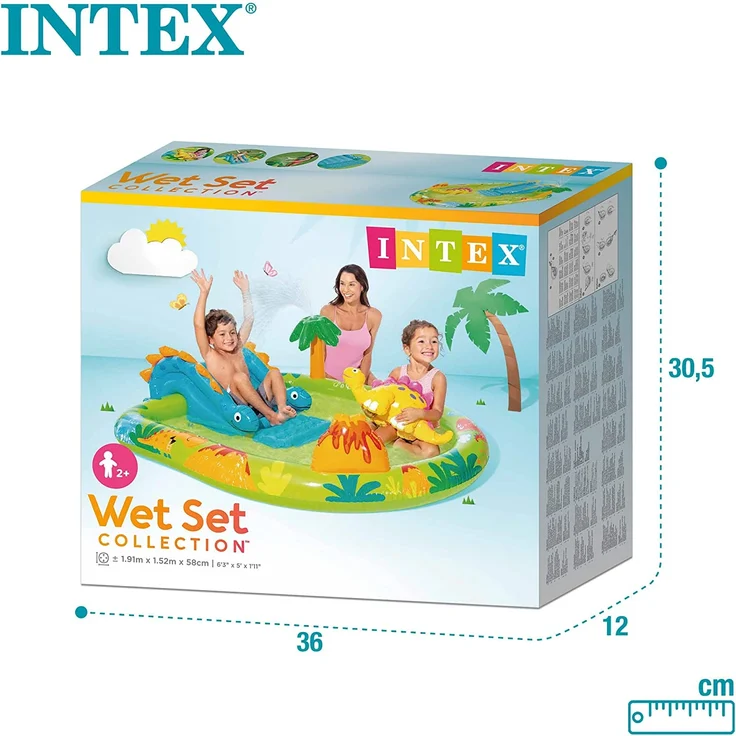 Aufblasbares Planschbecken für Kinder Intex 143 L Dinosaurier (191 x 152 x 58 cm) – Bild 7
