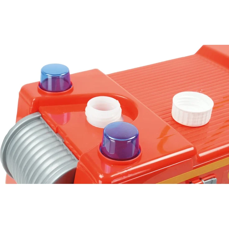 Lena 02058 Starke Riesen Feuerwehr Mercedes Benz Actros, Giga Trucks Feuerwehrauto ca. 65 cm, Löschfahrzeug mit 3 Achsen, 1,5 Liter Tank und Wasserkanone bis 8 Meter, für Kinder ab 3 Jahre, Rot – Bild 8