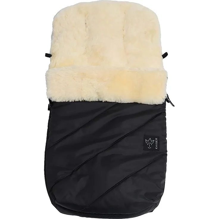 Kaiser Fußsack "Paat", echtes Lammfell Medizin (keine Lammwolle), schwarz