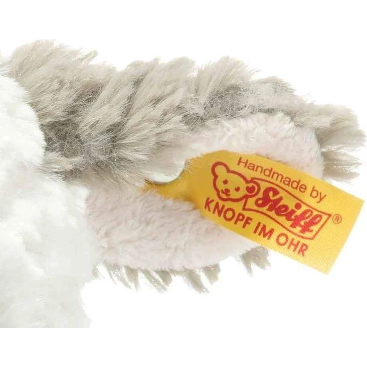 Steiff 073427 Original Plüschtier Lita Lamm, Soft Cuddly Friends Kuscheltier ca. 30 cm, Markenplüsch mit Knopf im Ohr, Schmusefreund für Babys von Geburt an, weiß-braungrau – Bild 3
