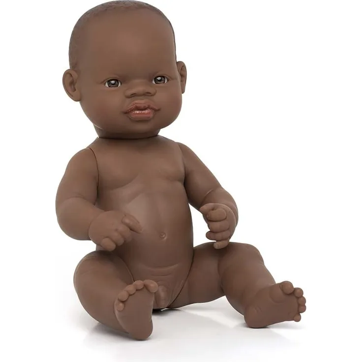Miniland 31033 - Baby afrikanischer Junge Tüte - ohne Unterwäsche, 32 cm