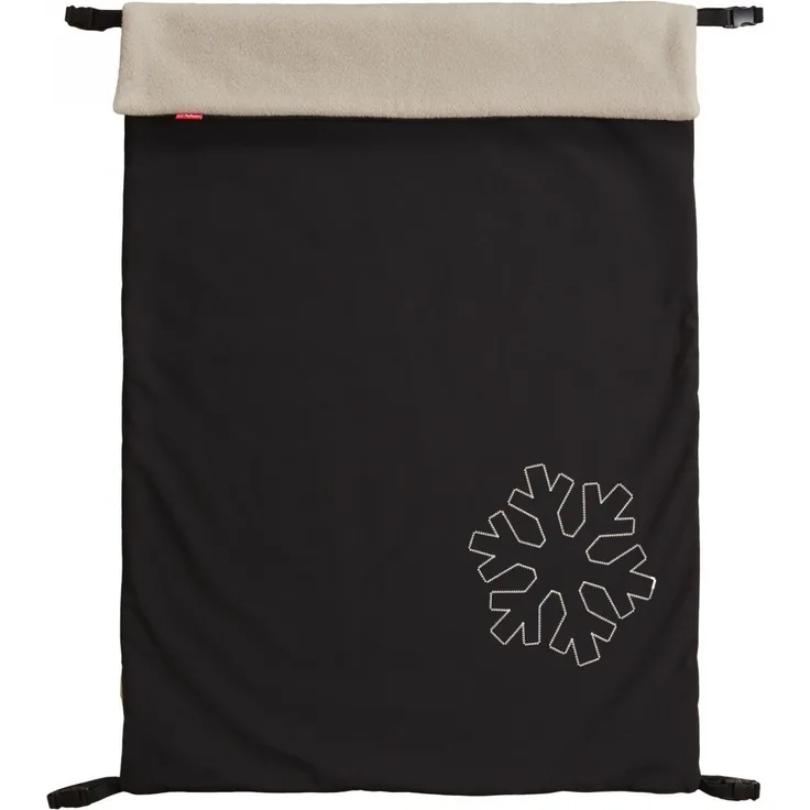 ByBoom - Softshell Decke 70x100 cm Thermo Aktiv; Funktions-/Universal-/Outdoor-Babydecke für Kinderwagen, Buggy, Jogger, Farbe:Schwarz/Beige
