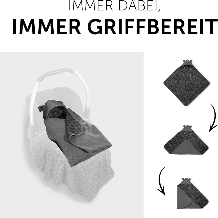 Hauck Baby Einschlagdecke Snuggle N Dream / Baumwolle / Universal für Babyschale, Autositz, Kinderwagen, Buggy, Babybett, Wippen / für 3 -und 5- Punkt-Gurtsysteme / 40 ° Maschinenwäsche / Leo – Bild 3