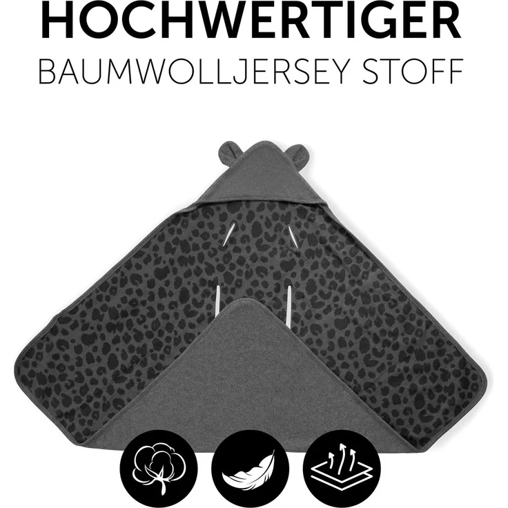 Hauck Baby Einschlagdecke Snuggle N Dream / Baumwolle / Universal für Babyschale, Autositz, Kinderwagen, Buggy, Babybett, Wippen / für 3 -und 5- Punkt-Gurtsysteme / 40 ° Maschinenwäsche / Leo – Bild 4