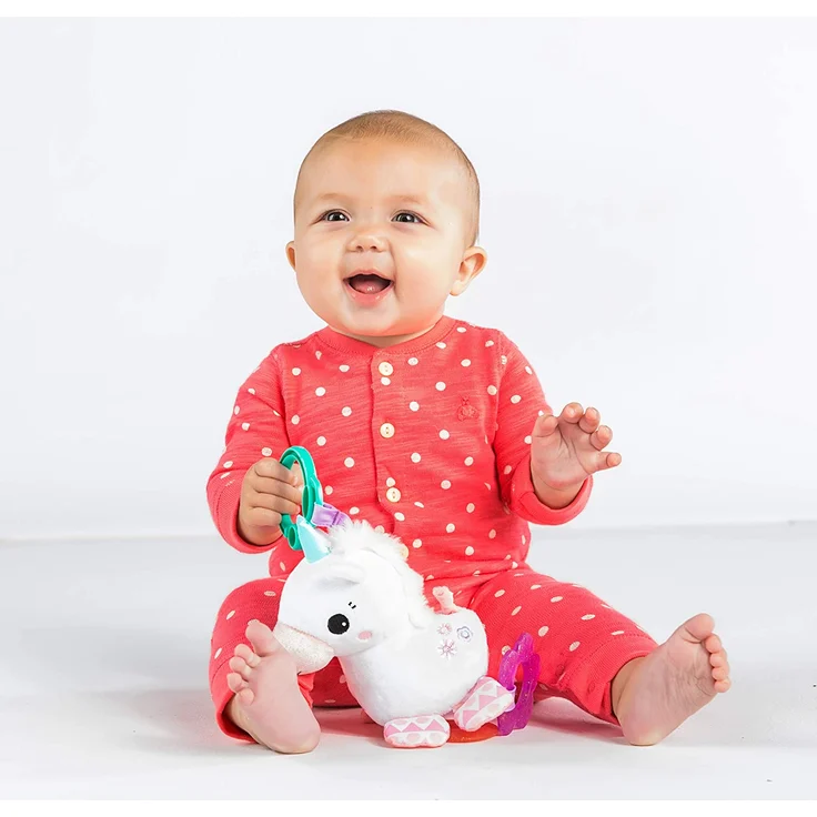 Bright Starts Spielzeug zum Anbringen an den Kinderwagen, Einhorn, mit 2 Beißringen, rasselt, regt den Tastsinn an - Preisvergleich – Bild 5