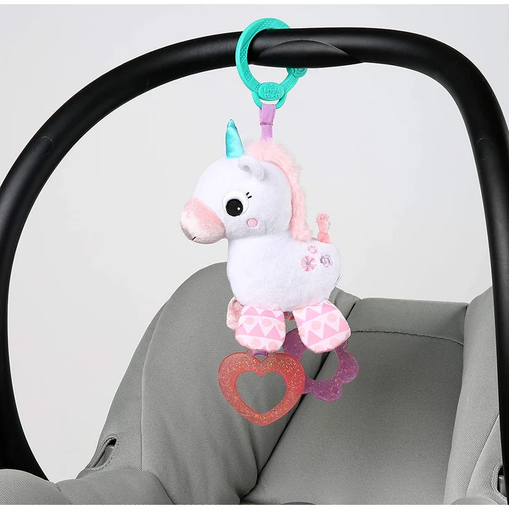 Bright Starts Spielzeug zum Anbringen an den Kinderwagen, Einhorn, mit 2 Beißringen, rasselt, regt den Tastsinn an - Preisvergleich – Bild 7