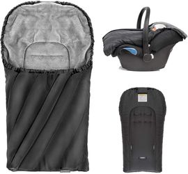 Zamboo Fußsack für Babyschale – Baby Winter-Fußsack aus Thermofleece mit Kapuze und Tasche