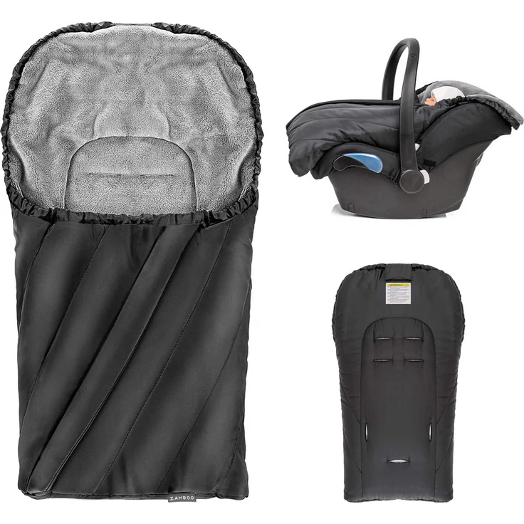 Zamboo Fußsack für Babyschale - Baby Winter-Fußsack/Babyfußsack aus warmem Thermofleece mit Kapuze und Tasche - Tasche (Basic) – Bild 1