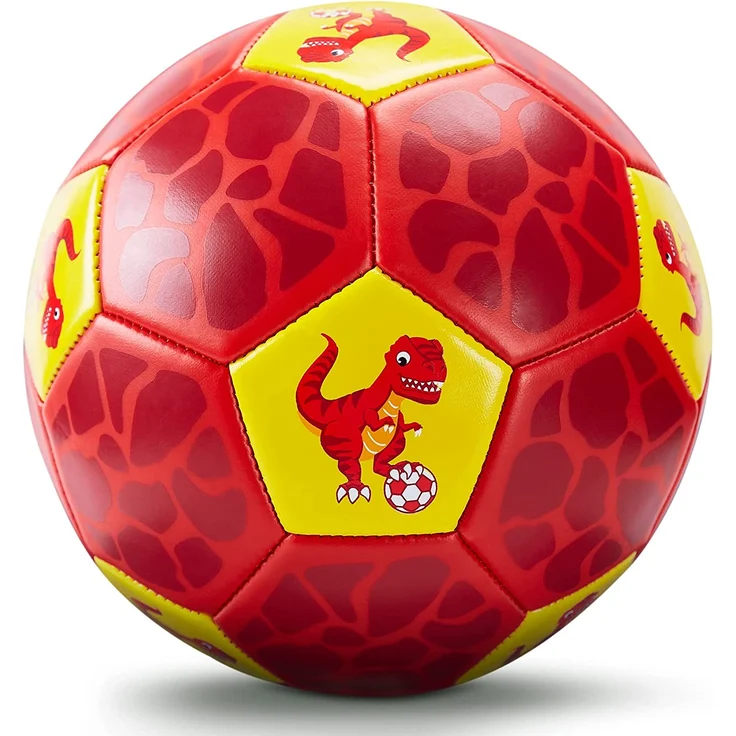 Fußball Spielzeug Mit Ballpumpe und Netz, Kinder Fußball Ball für das Training Drinnen Draußen, Fußball Größe 3 Dinosaurier Geschenke Spielzeug für 2 3 4 5 6 7 8 Jahre alt Kinder Junge Mädchen – Bild 1