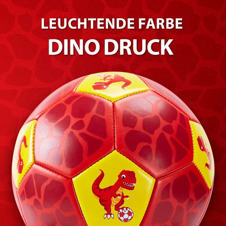 Fußball Spielzeug Mit Ballpumpe und Netz, Kinder Fußball Ball für das Training Drinnen Draußen, Fußball Größe 3 Dinosaurier Geschenke Spielzeug für 2 3 4 5 6 7 8 Jahre alt Kinder Junge Mädchen – Bild 3