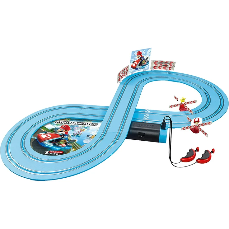 Carrera FIRST 'Mario Kart' Rennstrecken-Set, ab 3 Jahren, 2,4 m Bahnlänge, mit Mario & Yoshi Spielzeugautos, Handregler und Streckenteilen - Preisvergleich – Bild 3