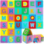 KIDIZ® Spielmatte 86 TLG. Spielteppich Puzzlematte Kinderteppich Schutzmatte Kinderspielteppich Schaumstoffmatte ABC Lernteppich Puzzleteppich Puzzle Zahlen Buchstaben Maß je Matte ca. 31,5 x 31,5cm - Preisvergleich