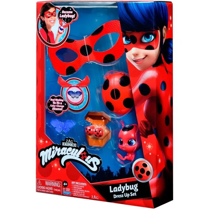 Bandai- Miraculous - Transformations-Set - Ladybug - Verkleidung,Accessoires - P50601, Rot Schwarz