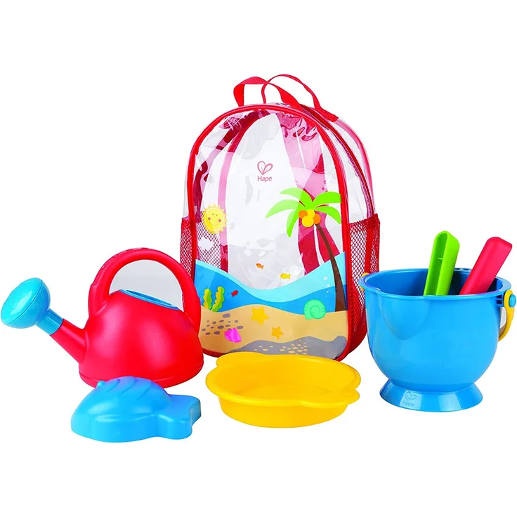 Hape E8178 - Strandrucksack inkl. Grundausstattung, Strandspielzeug/Sandspielzeug, mehrfarbig
