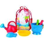 Hape E8178 - Strandrucksack inkl. Grundausstattung, Strandspielzeug/Sandspielzeug, mehrfarbig