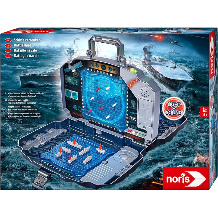 noris 606104435 Schiffe Versenken Light & Sound-Aktionsspiel für Die ganze Familie-Spielzeug ab 5 Jahre – Bild 5