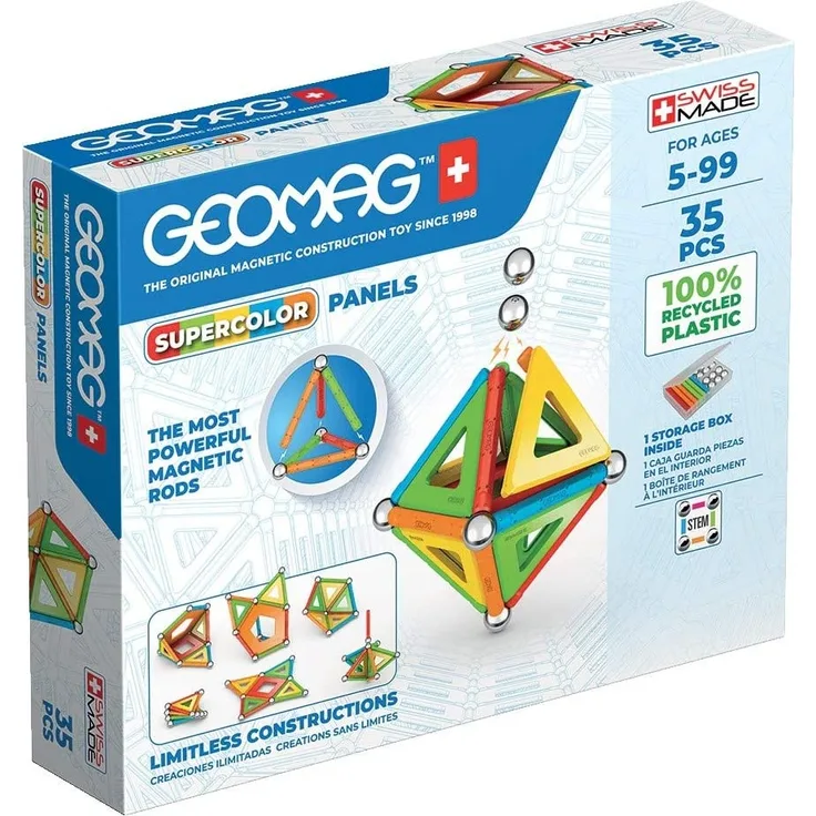 Geomag SuperColor Panels Recycled Neodym-Magnet-Spielzeug 5 Jahr(e) Mehrfarbig