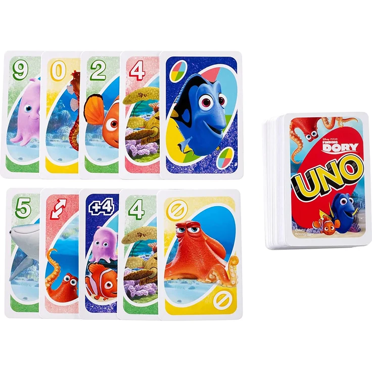 Mattel Games DRB64 UNO Disney Pixar Findet Dorie Kartenspiel für Kinder, geeignet für 2 - 4 Spieler, Spieldauer ca. 15 Minuten, ab 7 Jahren – Bild 2