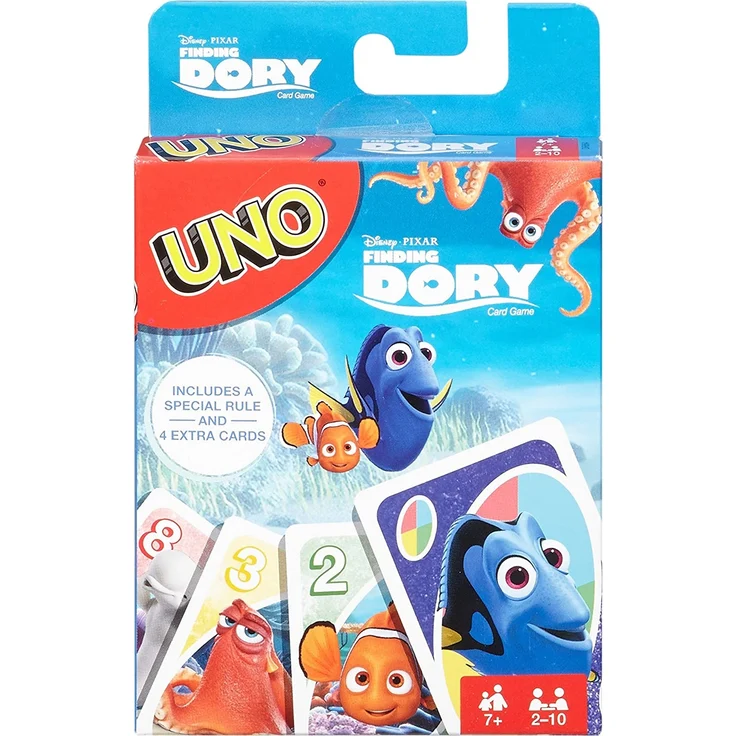 Mattel Games DRB64 UNO Disney Pixar Findet Dorie Kartenspiel für Kinder, geeignet für 2 - 4 Spieler, Spieldauer ca. 15 Minuten, ab 7 Jahren – Bild 1