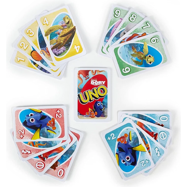 Mattel Games DRB64 UNO Disney Pixar Findet Dorie Kartenspiel für Kinder, geeignet für 2 - 4 Spieler, Spieldauer ca. 15 Minuten, ab 7 Jahren – Bild 6