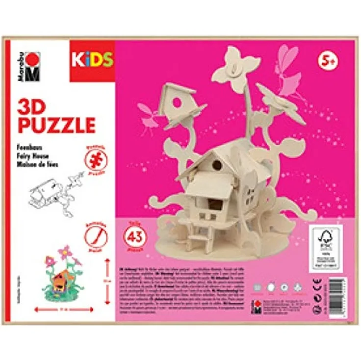 Marabu KiDS 3D Puzzle Feenhaus, 43 Teile