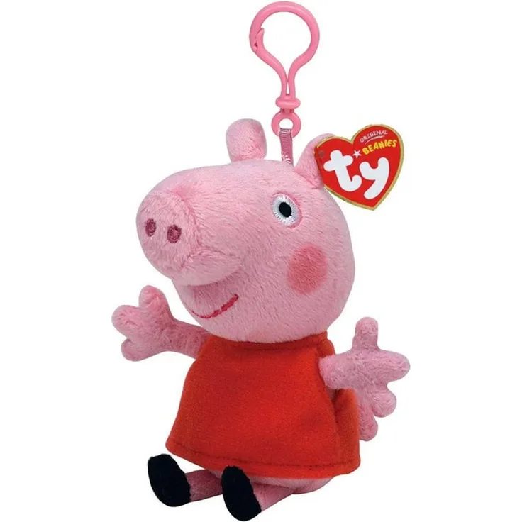 Ty Plüsch - Beanie Babies - Peppa Clip - Schwein Schlüsselanhänger 8. 5cm