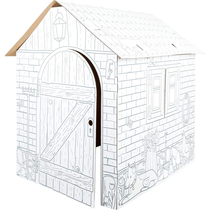 Tolles Spielhaus, aus Bastelkarton, zum Anmalen, von Legler – Bild 2